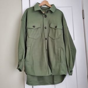 olive green shacket